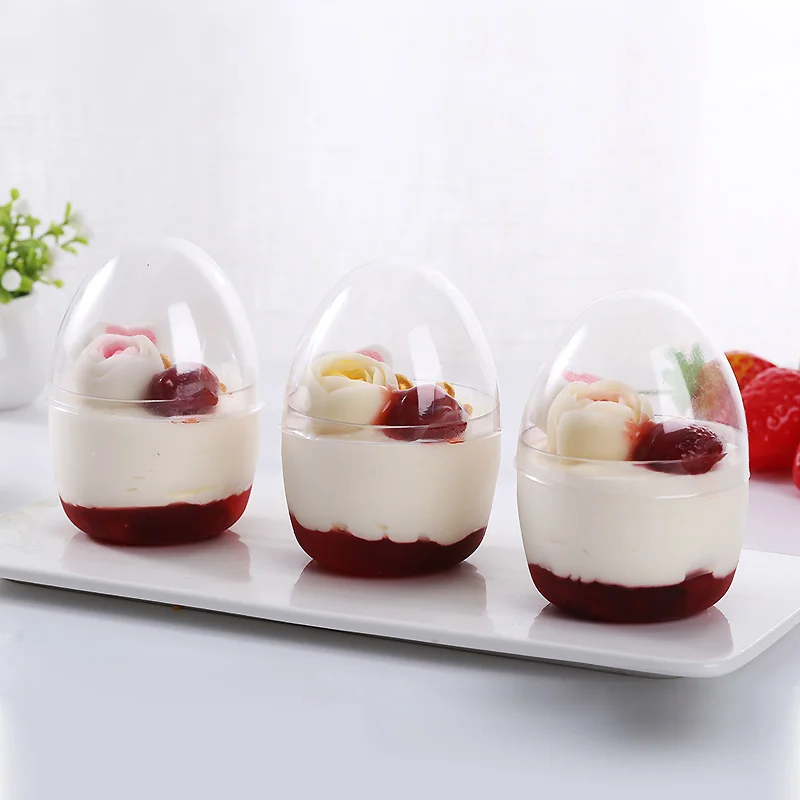 

10pcs Net red transparent plastic packaging ice cream pudding jelly yogurt dessert cups wedding birthday party favors cake boxes