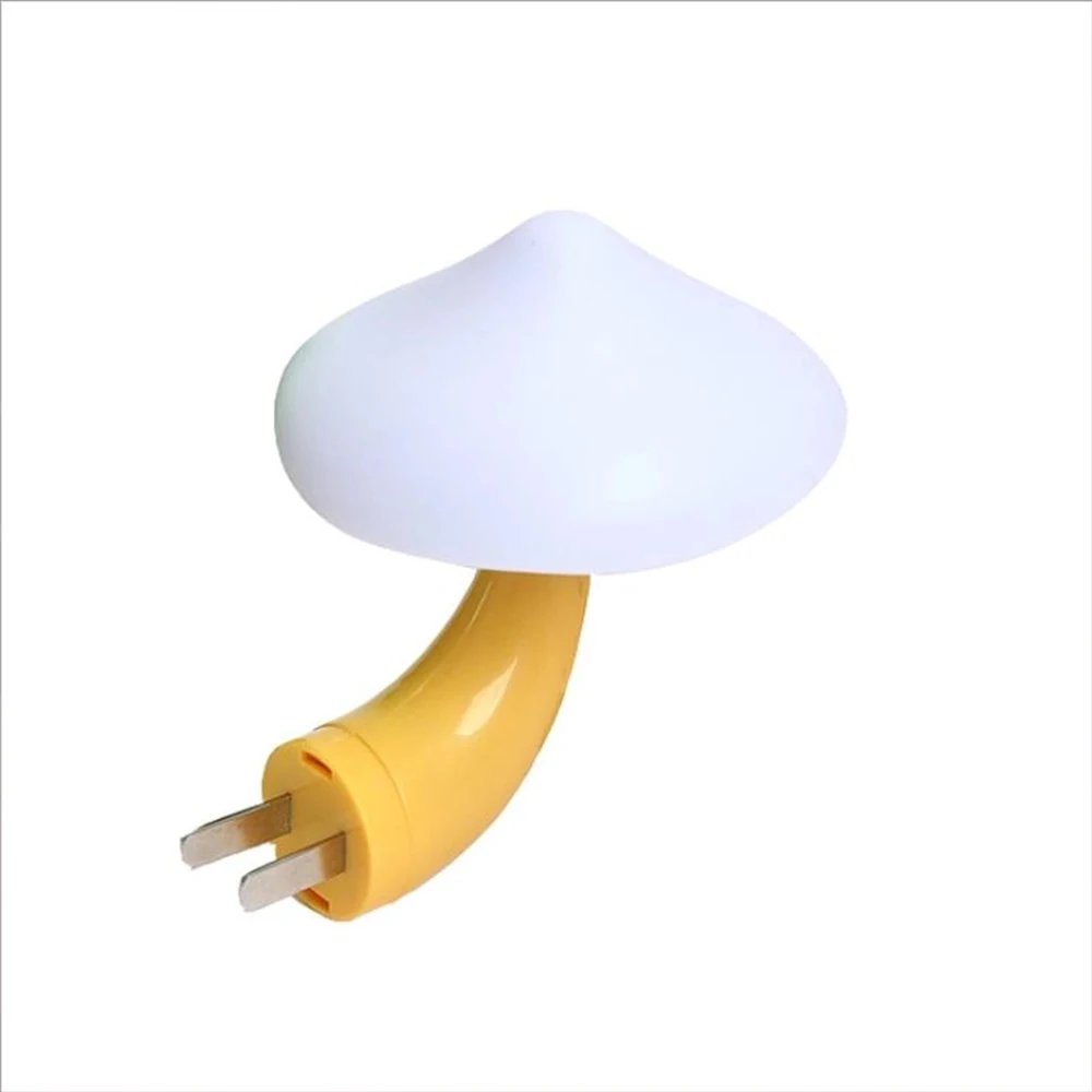 Mushroom LED Night Light Wall Socket Lights Lamp Light-control Sensor Auto On-Off Bedroom Light Home Decoration EU US Plug