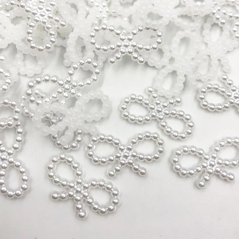 50 sztuk/partia 10mm * 19mm łuk beżowy płaski tył imitacje pereł koraliki do dekoracji telefonu DIY materiał jubilerski