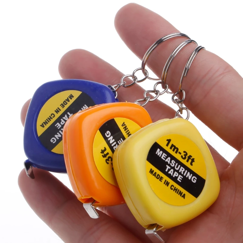 Super Mini Easy Retractable ไม้บรรทัดวัด Mini พกพาไม้บรรทัดพวงกุญแจ1M/3ft 2หน่วยวัด Keyring การออกแบบ