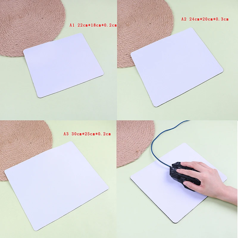 White Rubber Mouse Pad para laptop, computador, tablet, PC