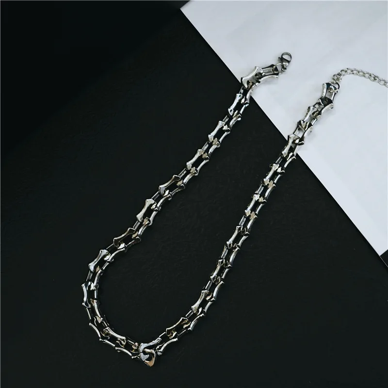 Fashion New Stainless Steel Chain Necklace Men And Women Hip-hop Hardware Chain Thick Necklace Hot Sale