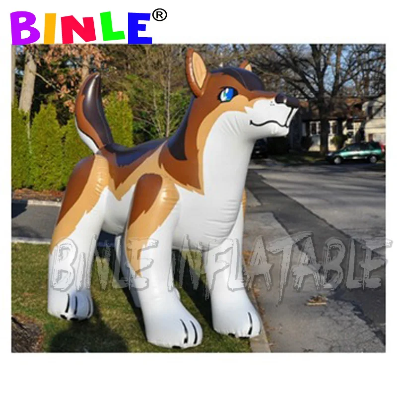 

Free logo popular big brown pvc inflatable wolf 3d inflatable cartoon animal for yard decoration