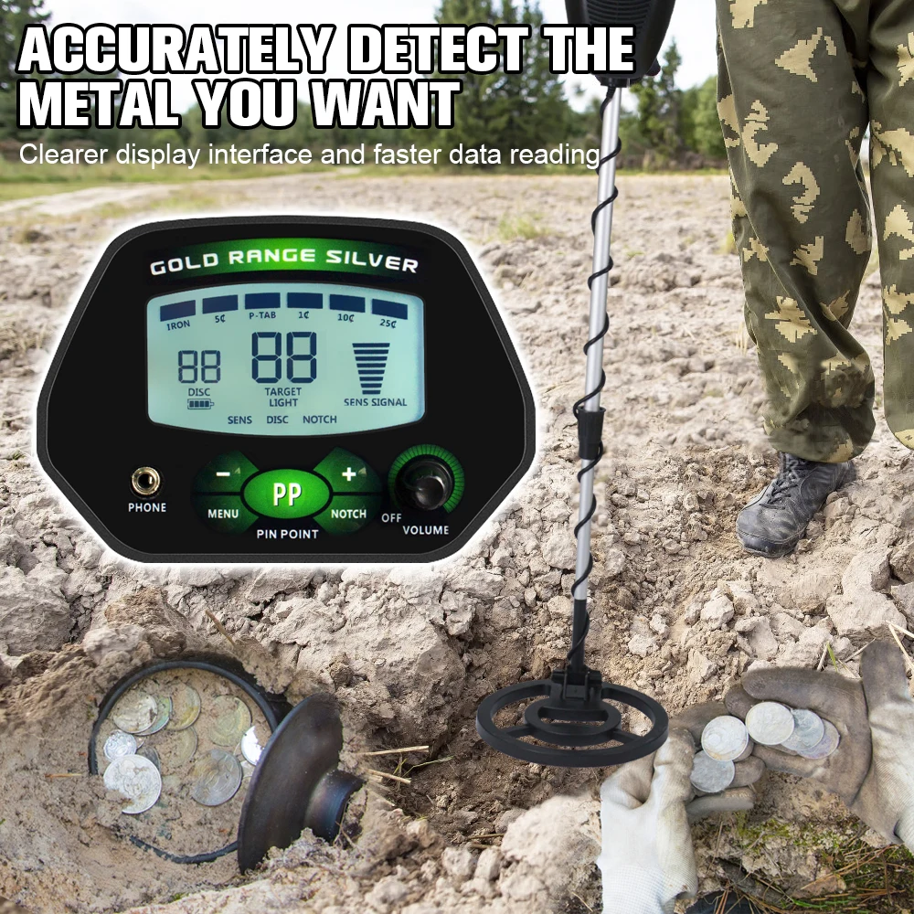 High Accuracy Professional MD-4090 Underground Metal Detector LCD Metal Detector With Memory Function Backlight Adjustable