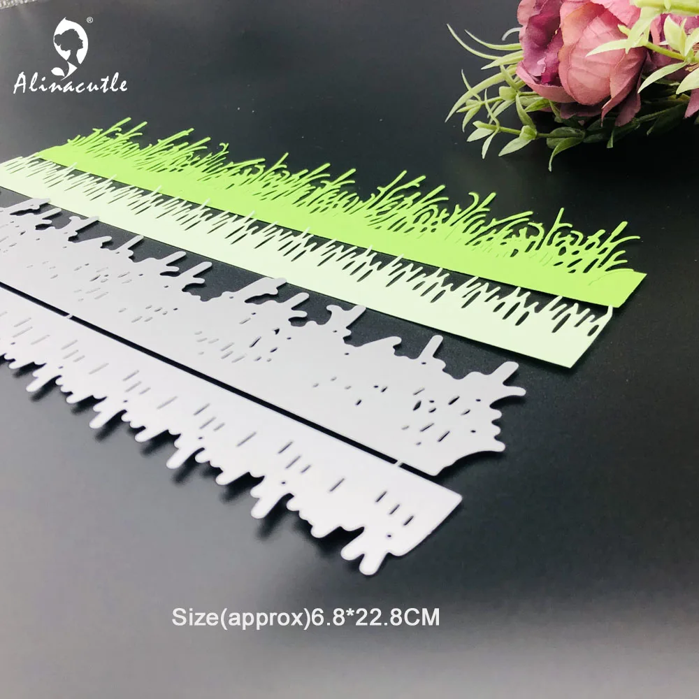 Alinacutle Slimline Metal Cutting Die Cut 2pc Grass Scrapbooking Paper Craft Handmade Album Card Punch Art Knife