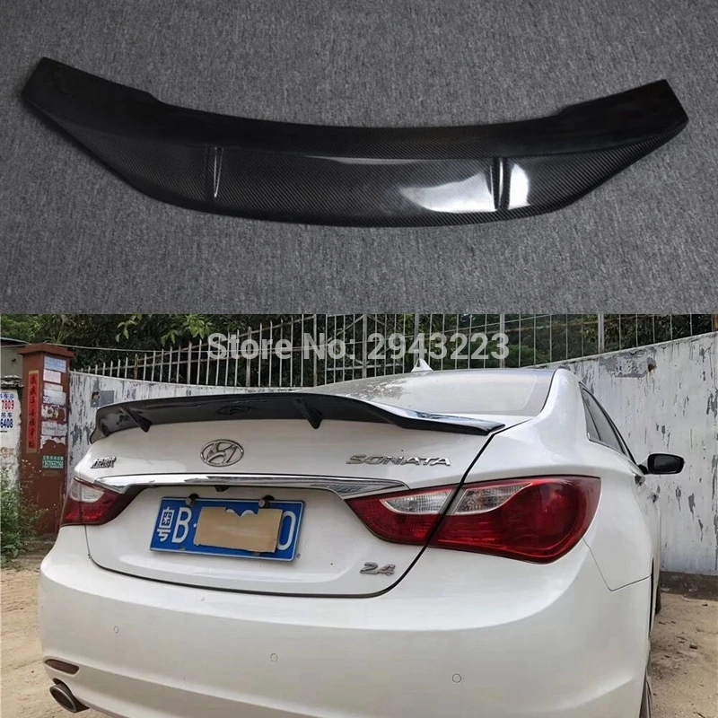 

Car Acessories Carbon Fiber Rear Roof Spoiler Wing Tail Trunk Boot Lip Wing For Hyundai Sonata 8 Spoiler 2011 2012 2013