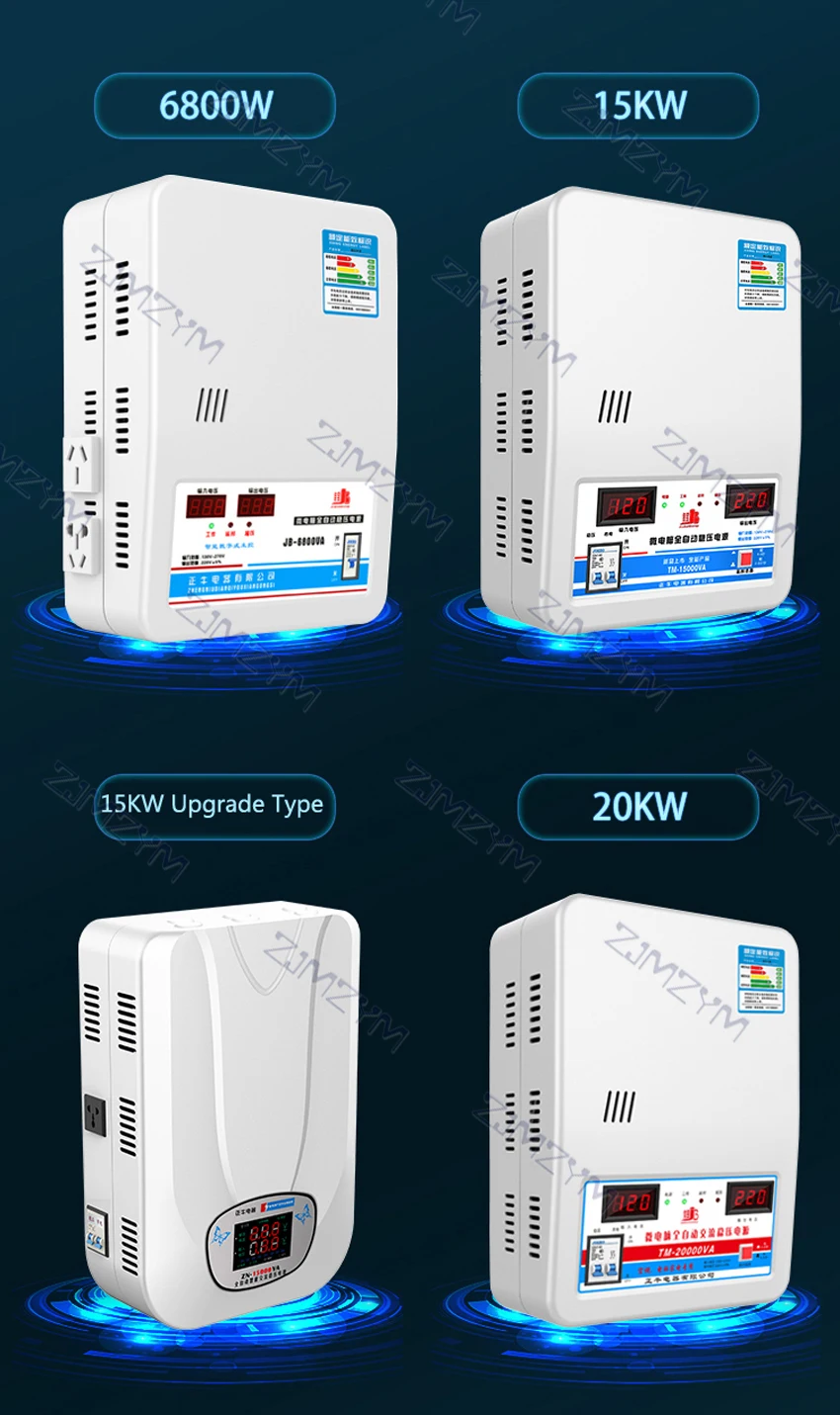 6.8kw/15kw/20kw Voltage Stabilizer With Input Voltage 120V-270V Output 220V Household Automatic Stabilized Power Supply Tool