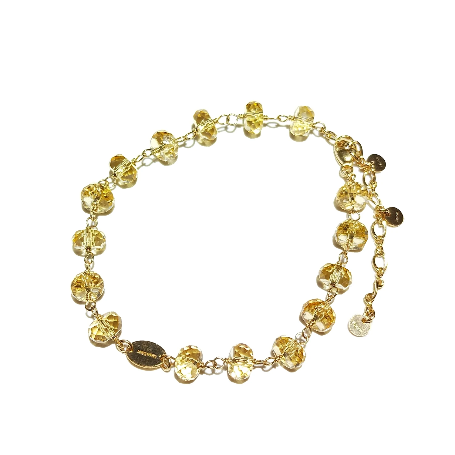 

Lii Ji Natural Sparkling Citrine 14K Gold Filled Chain Bracelet 17+4cm Handmade Jewelry Fashion Fine Jewelry