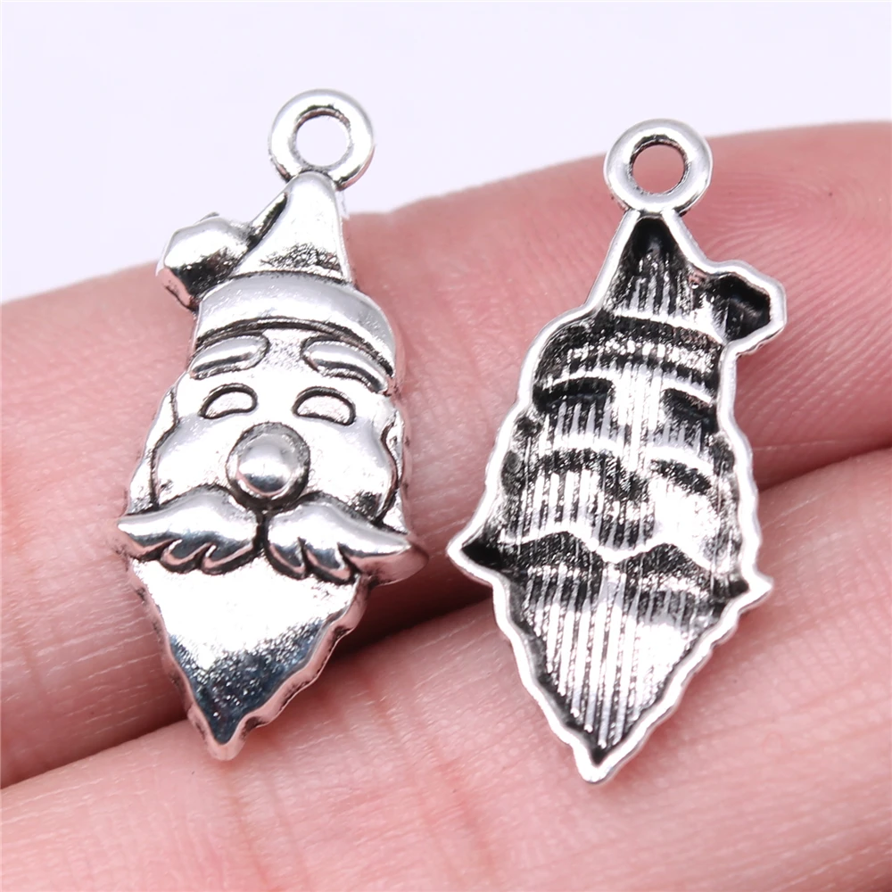 

Wholesale 150pcs/bag Charms 27x13mm Santa Claus Charms DIY Jewelry Findings Antique Silver Color Christmas Charms