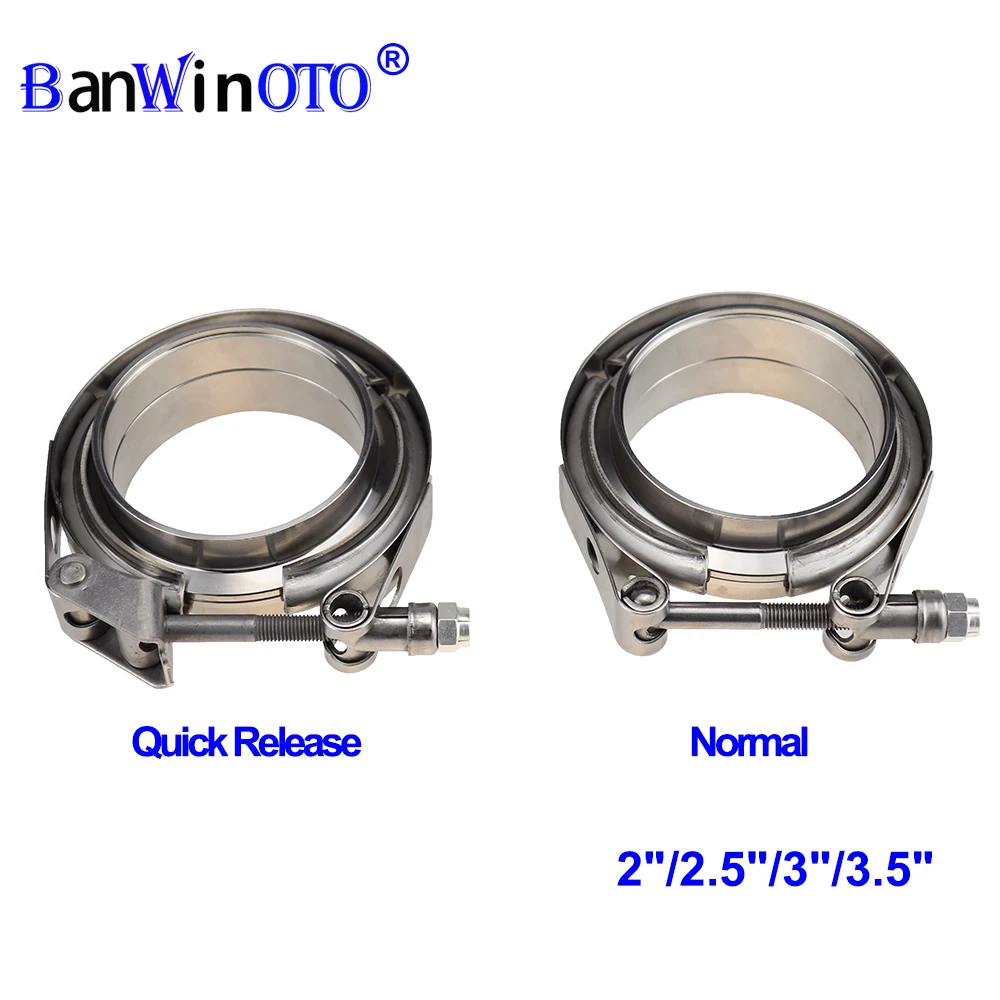 

Universal 2" 2.5" 3" 3.5" 304 Stainless Steel V Band Clamp V-Band Exhaust Flange Turbo Exhaust Pipe V Clamps Kits Quick Release