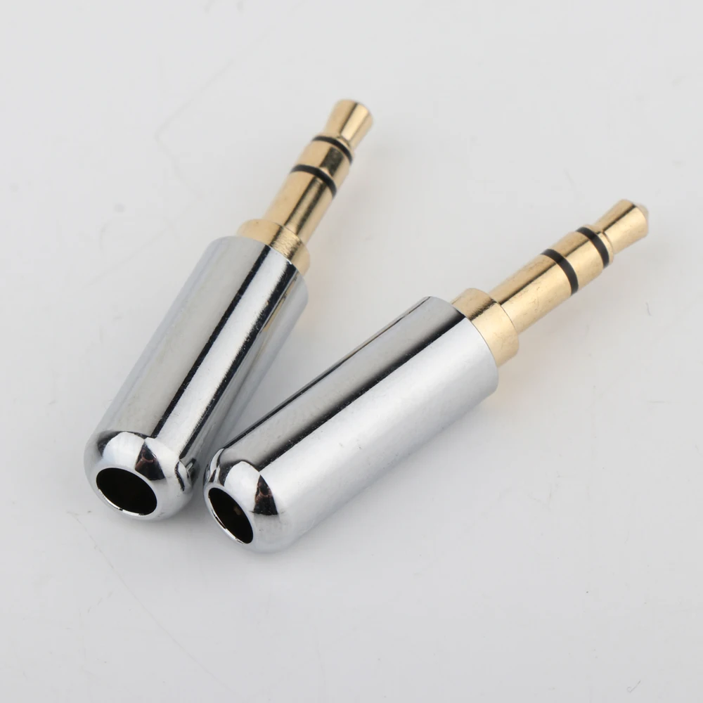 6 قطعة 3.5 مللي متر التوصيل الصوت وصلة مرفاع 3 القطب مطلية بالذهب المعادن سماعة محول لحام DIY بها بنفسك سماعة ستيريو سماعة