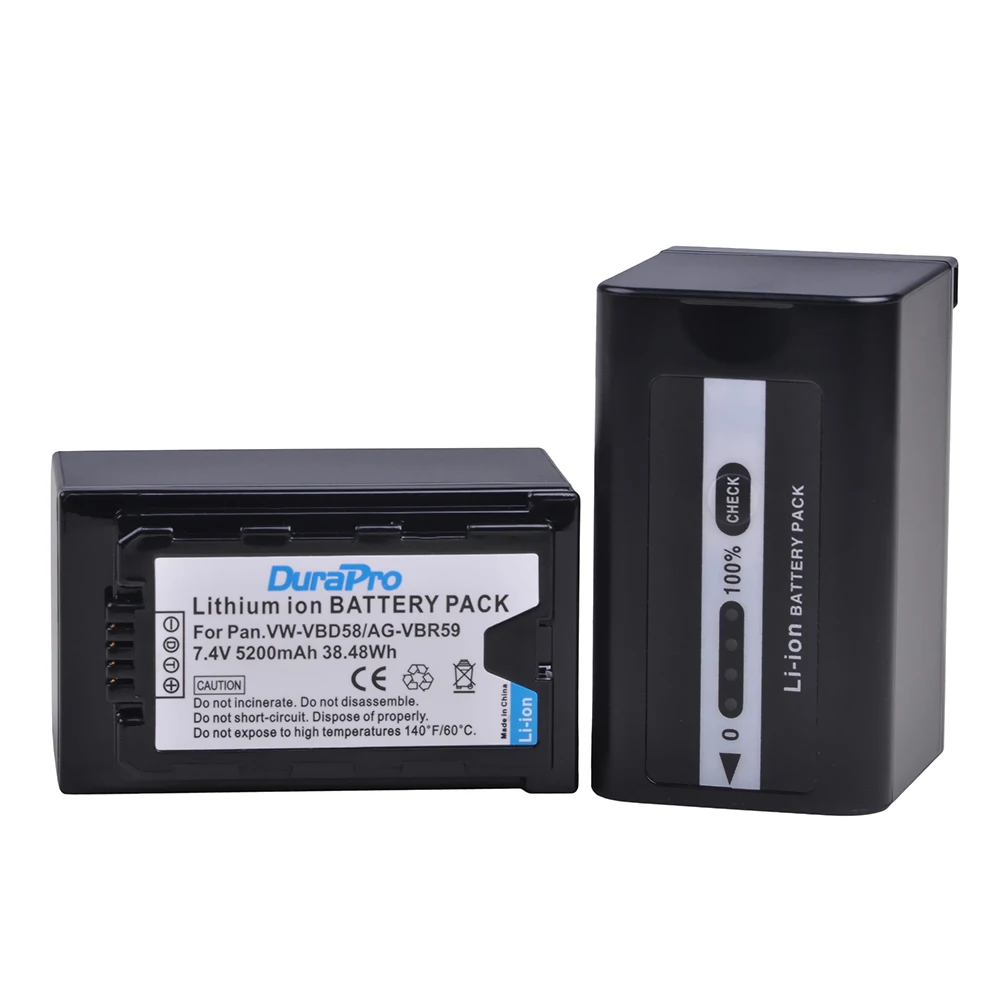 5200mAH VW-VBD58 VBD29 VBD58 VBD78 AG-VBR59 Battery + LED Quick Charger for Panasonic AJ-HPX260MC,HPX265MC,PX270,PX285MC,PX298