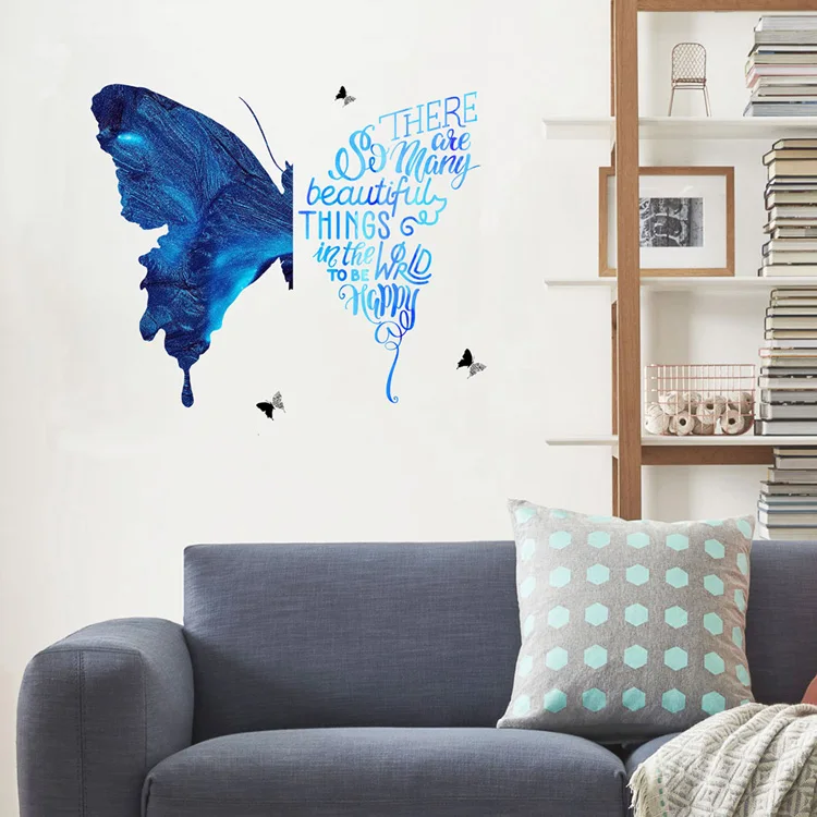 Kreativer Wandaufkleber mit Schmetterlingsmuster, Wohnzimmer-Sofa-Hintergrunddekoration, Wandbildkunst, Schlafzimmer-Dekor, selbstklebende Aufkleber – Detail 5