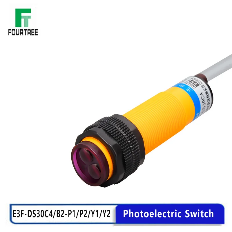 Photoelectric Switch E3F-DS30C4/B2/P1/P2/Y1/Y2 Diffuse Reflection Infrared Sensor Proximity Switch NPN PNP NO NC Distance 7-30cm