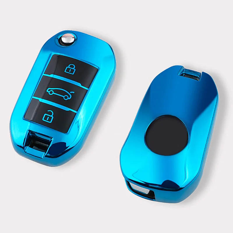 TPU obudowa kluczyka do samochodu pokrywa dla Peugeot 3008 208 308 508 408 2008 307 4008 dla Citroen C4 C4L kaktus C3 C6 C8 3 przycisk kluczyk Flip