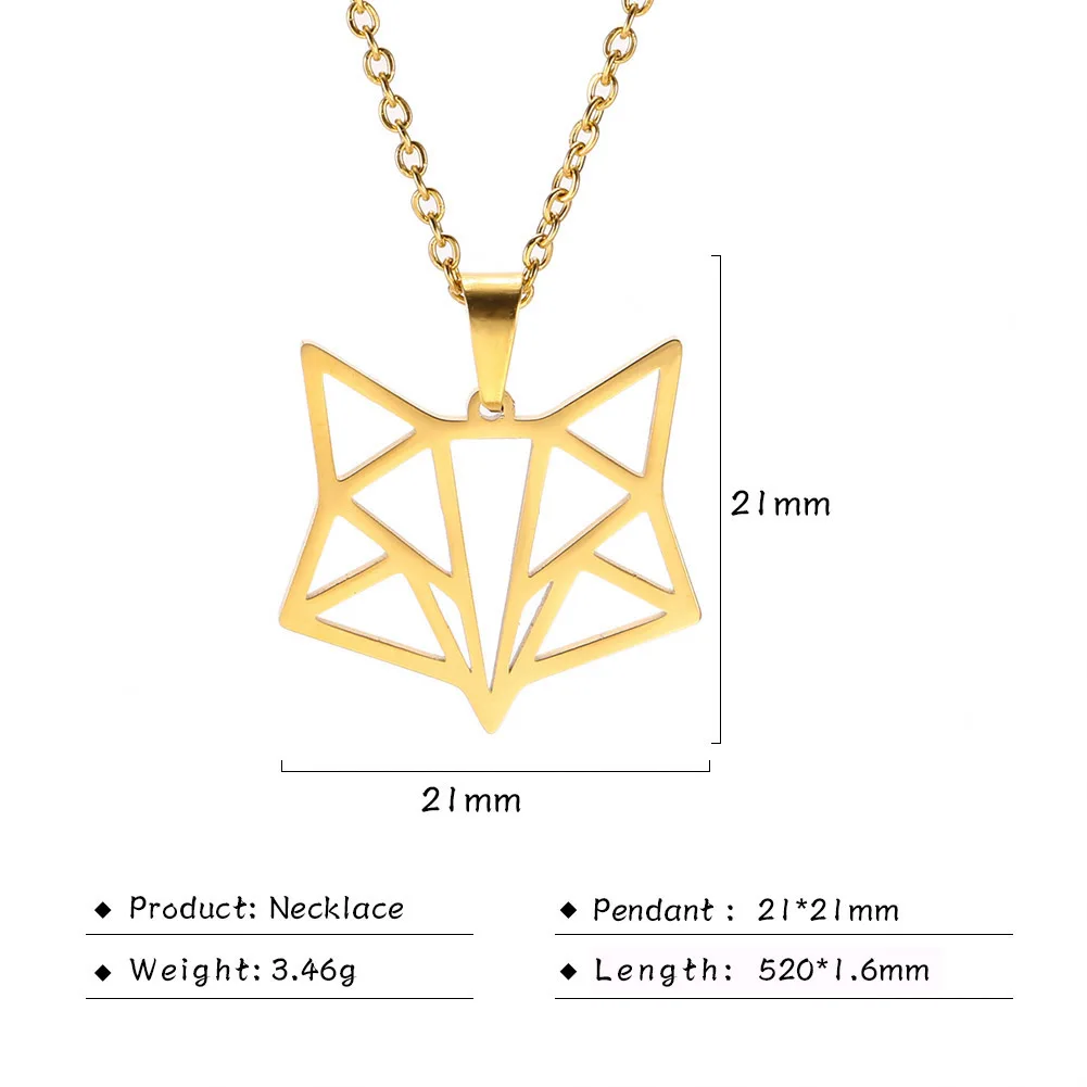 Skyrim Goldfarbenes Amulett Fuchs Tier Anhänger Halskette Edelstahl Statement Choker Kette Schmuck Accessoire für Frauen – Detail 7