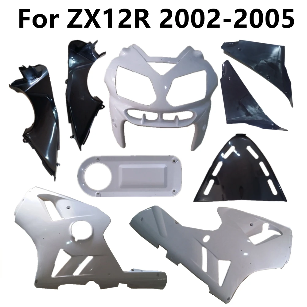 Motorcycle for ZX12R 12R 2002-2005 02-03-04-05 Unpainted Fairing Bodywork Components Plastic Parts Pack Left and Right Cowling