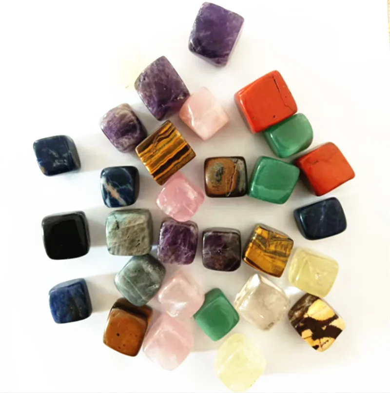 Wholesale natural crystal stones rose quartz cube lapis lazuli tumbled stone healing crystal cubes for decoration