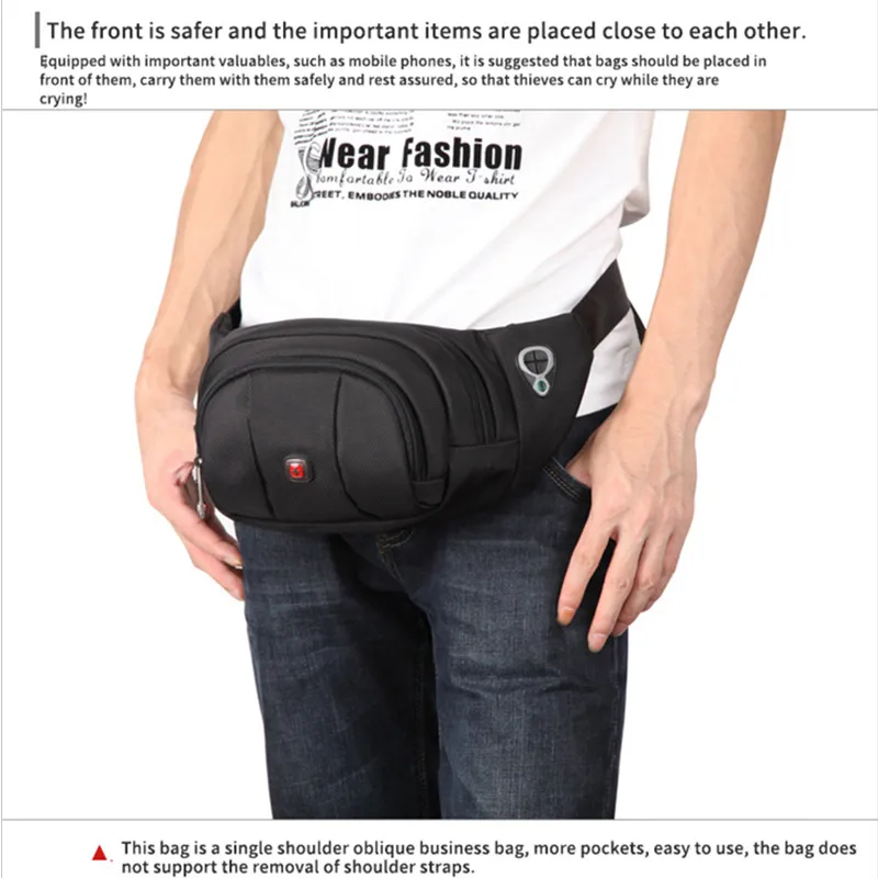 Fashion Letter Waist Bags For Men Casual Oxford Cloth Waist Packs Hot Sale Unisex Belt Bag Fanny Pack Travel Storage Chest Bags