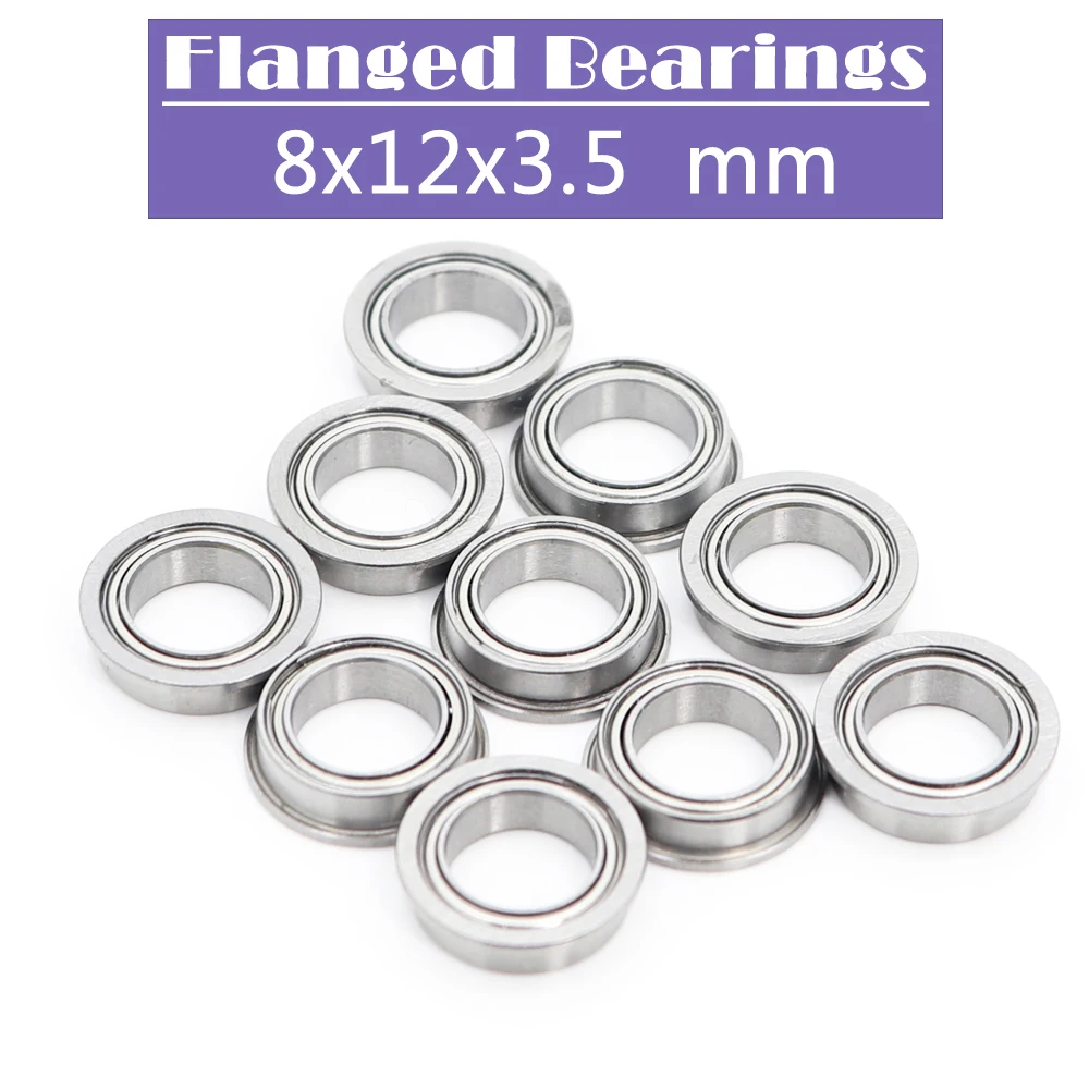 MF128ZZ Flange Bearing 8*12*3.5 mm ( 10 PCS ) Miniature Flanged MF128 Z ZZ Ball Bearings