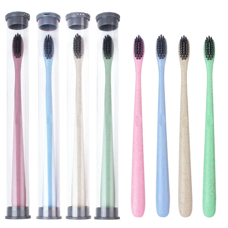 3 Bamboo Charcoal Soft Hair Cylinder Toothbrush Adult Toothbrush Portable Travel Super Quality Small Head Toothbrush