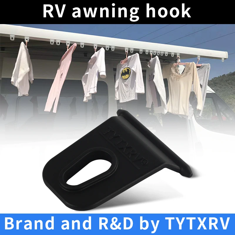 TYTXRV Black Universal Awning Coat Hook Hook Racks Suitable For RV Camping Caravan Party Light Stand Awnning Hook Accessories