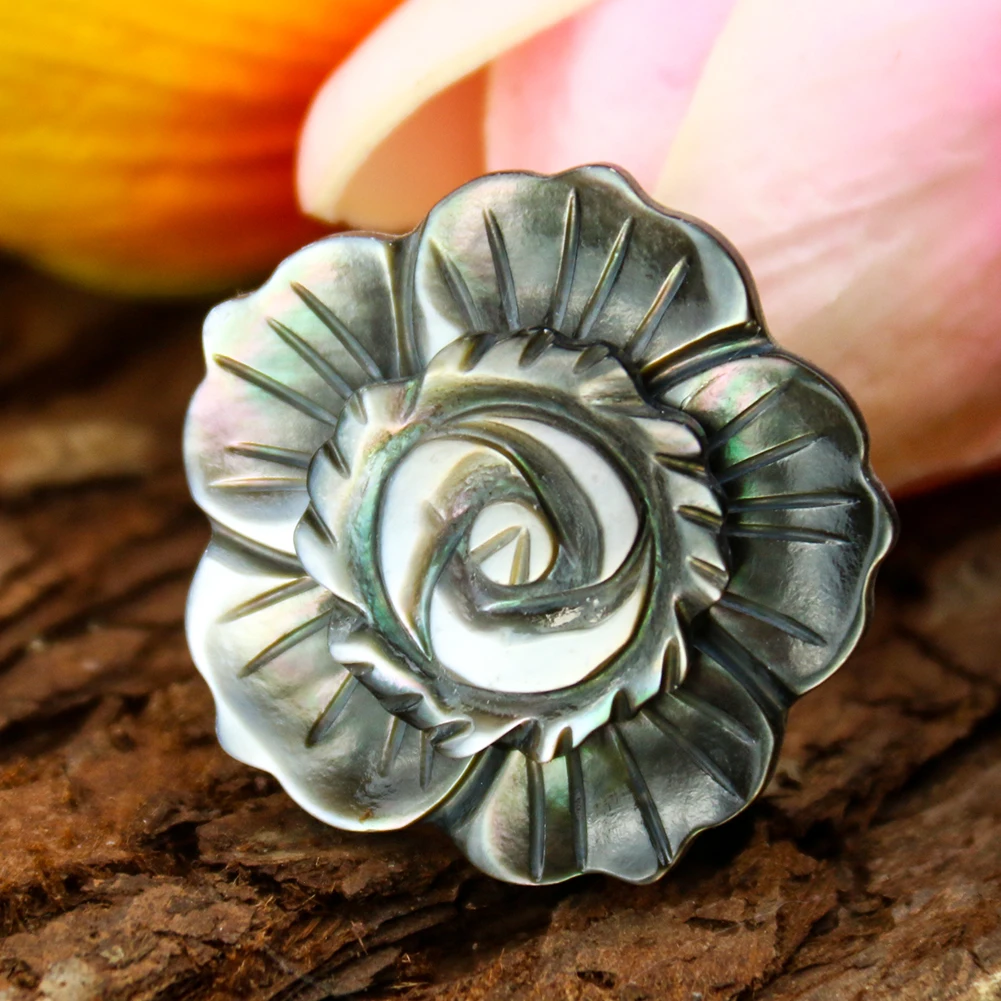 1PC 3D flower Natural Abalone Shell Pendant Charms Mother of Pearl seashell for Jewelry Making DIY Earring Necklace Accessories