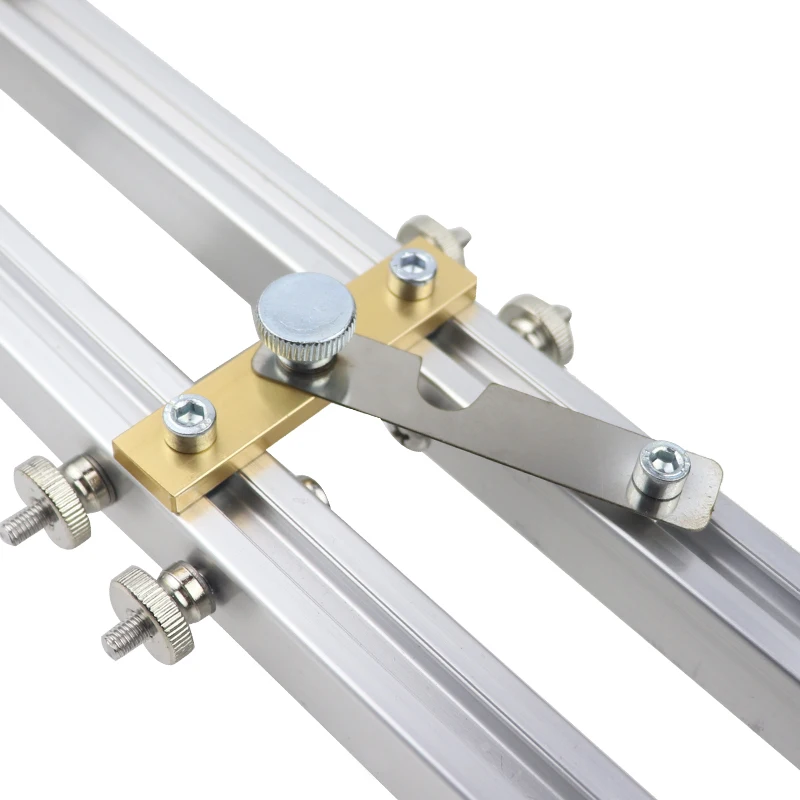 2ใน1ไม้ Jig ปรับ Doweling Punch Locator สำหรับเฟอร์นิเจอร์เชื่อมต่อ Trimming เครื่อง Slotting Fixture
