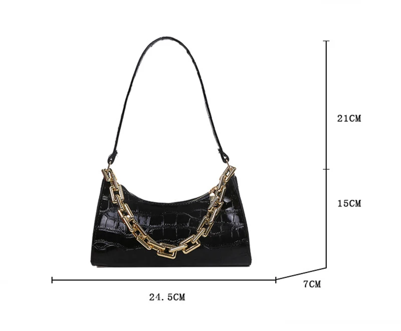Mode PU Leder Taschen für Frauen Alligator Muster Achsel Handtasche Weibliche Kleine Unterarm Messenger Tasche Geldbörse – Detail 32