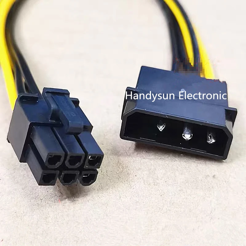 4 핀-6 핀 D 유형 4 핀 암-6 핀 수 PCI-E 전원 어댑터 CPU 그래픽 비디오 카드 변환기 케이블, 18awg 20CM