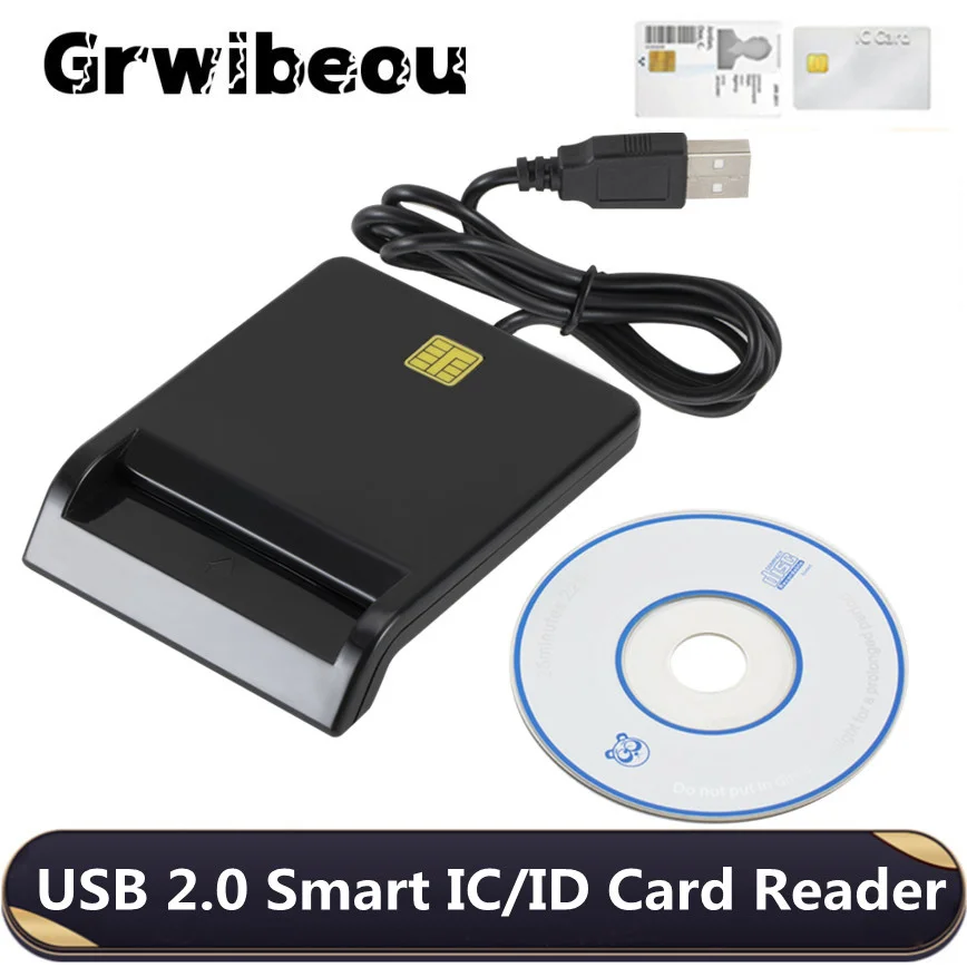 Grwibeou-lector de tarjetas inteligentes USB 2,0, memoria para banco de identificación EMV, Adaptador electrónico DNIE dni citizen sim cloner, conector, PC, ordenador