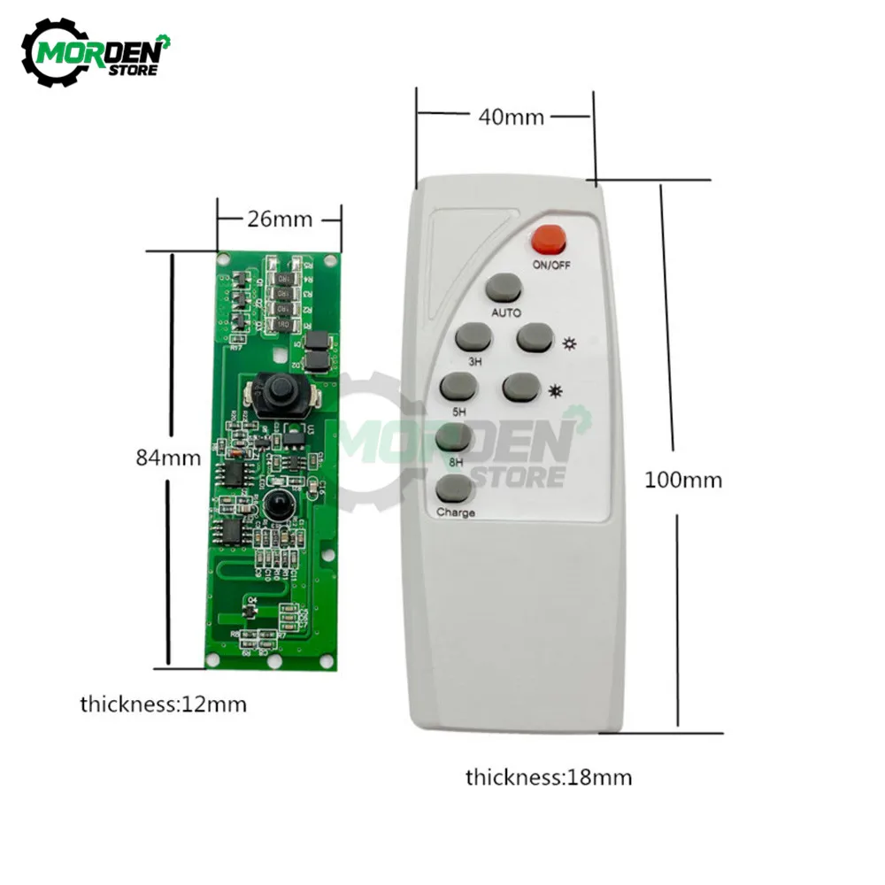 3.2V 3.7V light control + radar body induction solar lamp circuit board solar LED driver board With remote control