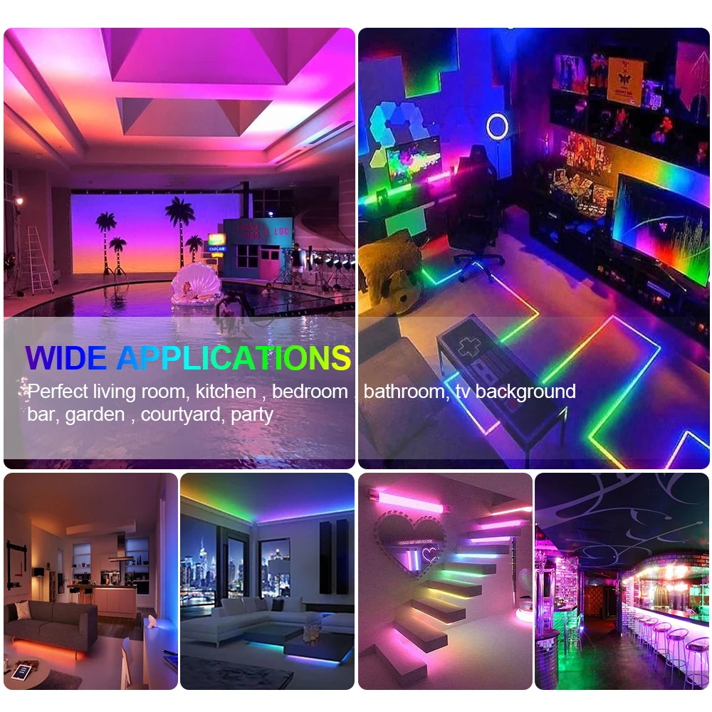 5m 10m WS2811 RGB LED Strip 5050 SMD Addressable 30/60LEDs/m SP110E Bluetooth APP Control 1 Ic Control 3 LEDs Pixel Strips Set