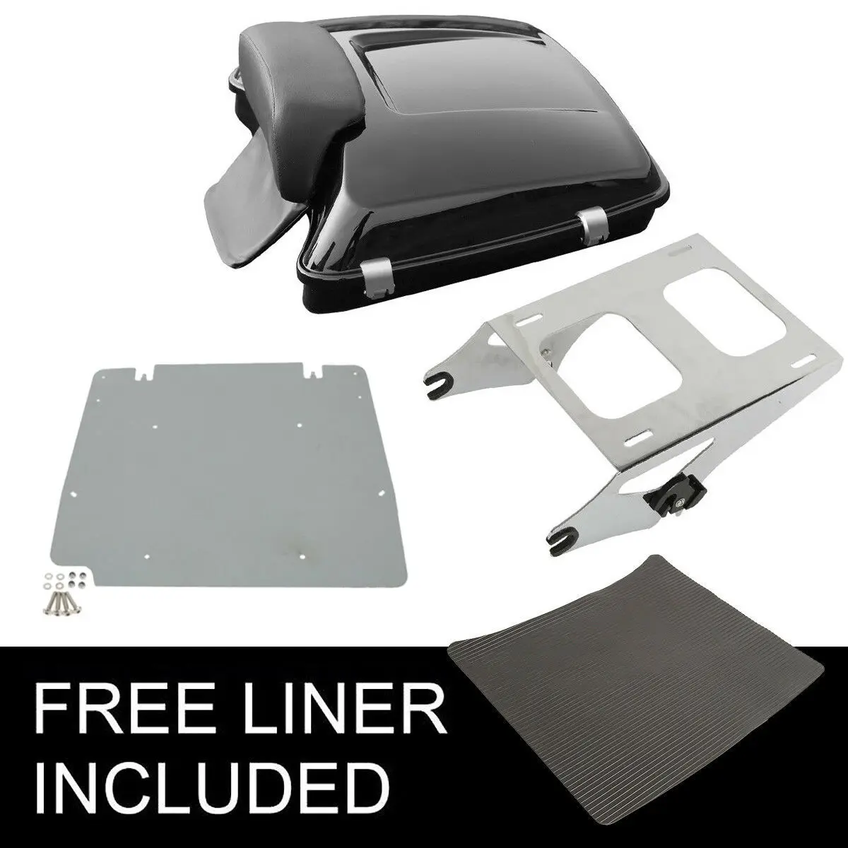 

Motorcycle 5.5" Razor Pack Trunk Backrest Rack For Harley Tour Pak Road King Road Glide Street Glide 2014-2020