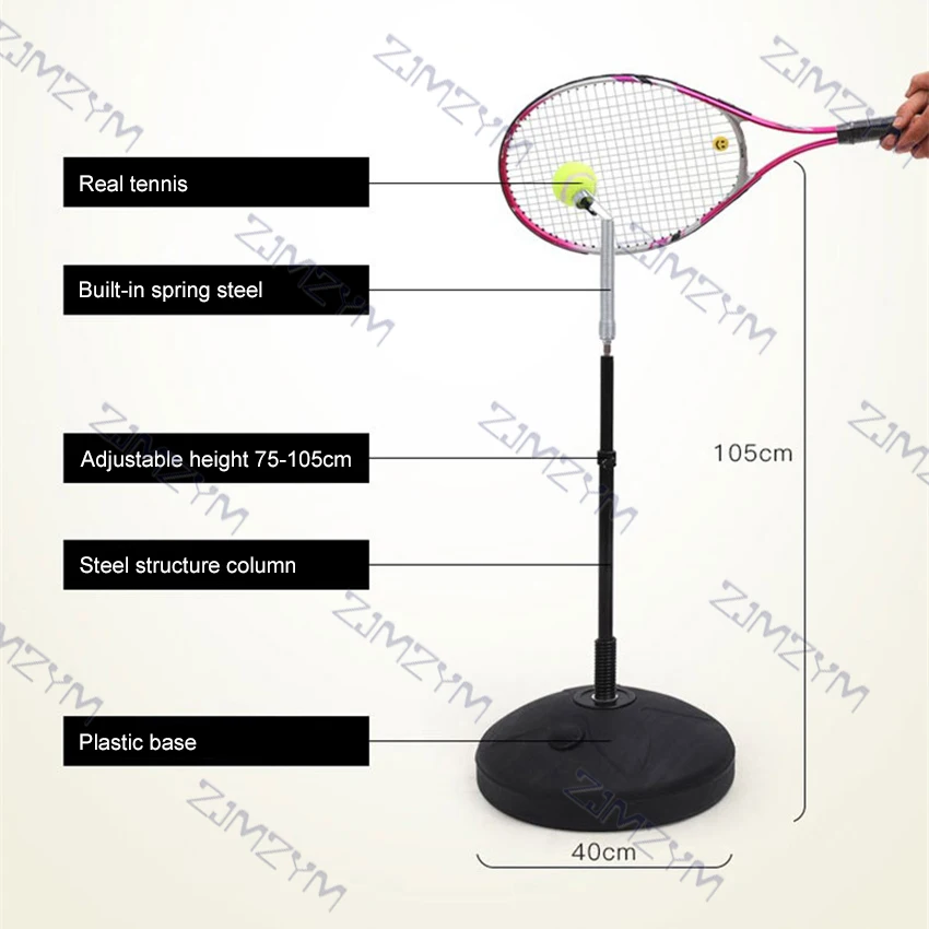 Single Adjustable Tennis Ball Exercise Trainer Professional Tennis Swing Training Beginners Self-Study Practice Rebound Tool