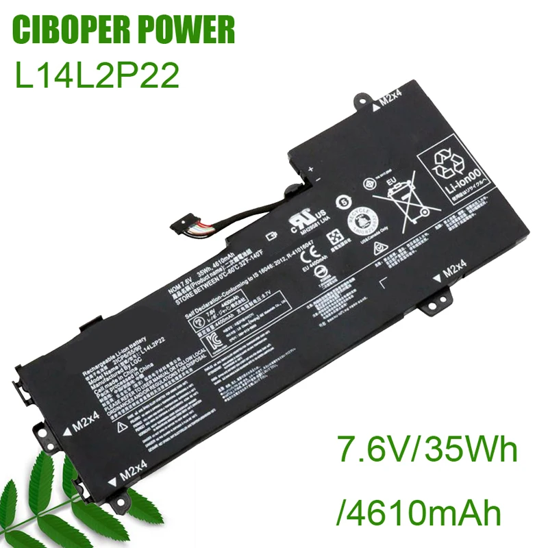 

CP New Laptop Battery L14S2P22 L14M2P24 L14M2P23 L14L2P22 7.6V/35WH /4610MAH For IdeaPad U31 U30 E31-80 E31-70 Series Notebook