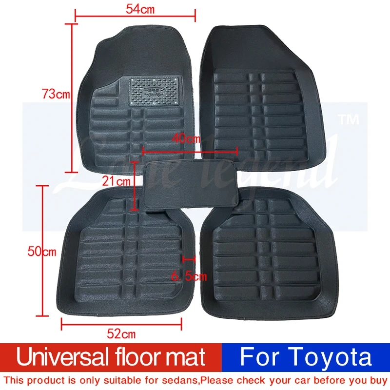 Car Floor Mats For Toyota Land Cruiser 100 200 Prado 120 150 RAV4 Camry Corolla Highlander Alphard Prius Yaris Fortuner Car Mats