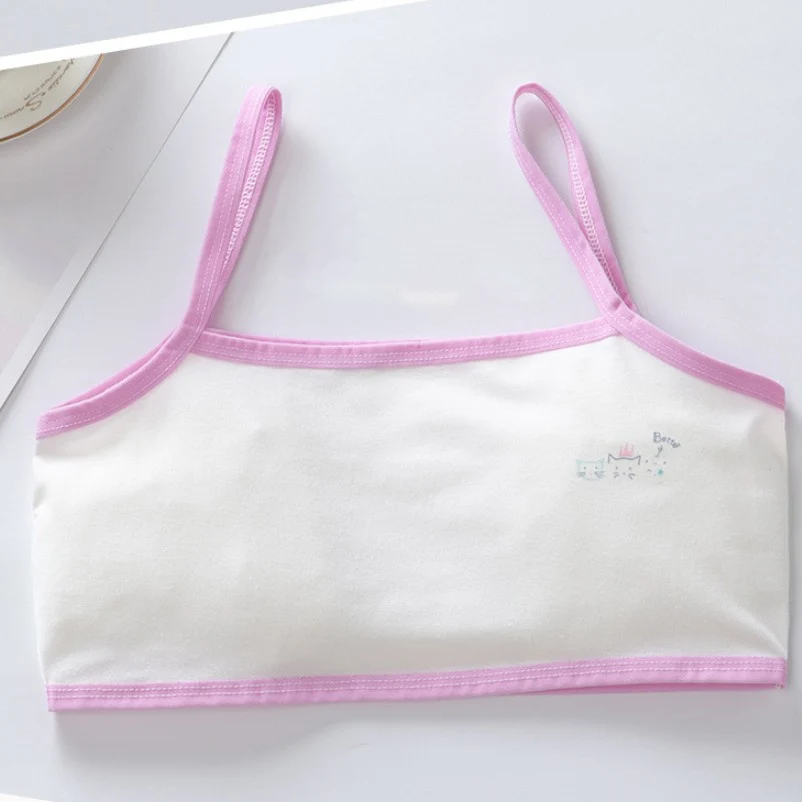 

Young Girls Students Bra Solid Cotton Purbery Children teenagers Underwear Kids Vest Training Bras Teenage Underclothes