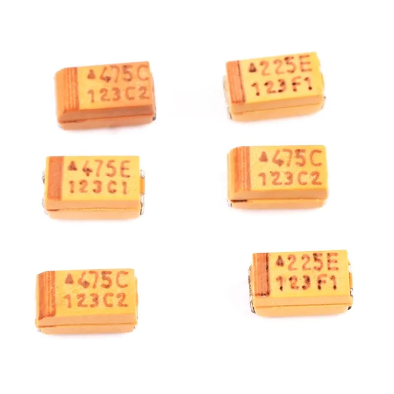 10pcs SMD Tantalum Capacitor A B C D E 476 106 6.3V 10V 16V 25V 35V 0.22/1/2.2/4.7/6.8/10/22/33/47/68/100/150/220/330/470uf