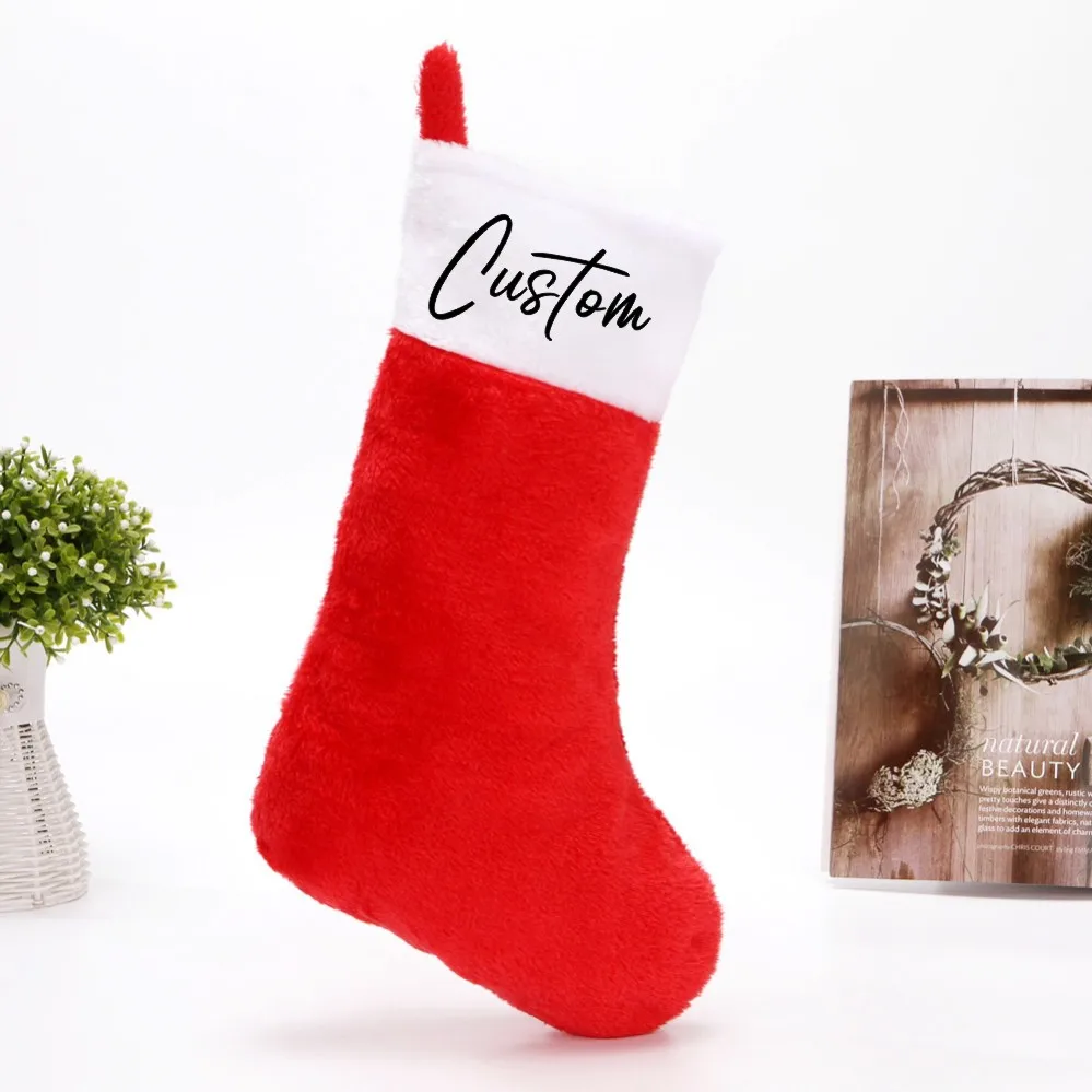 Medias Rojas de Navidad personalizadas, medias de Navidad con nombre, Monograma, regalo familiar, granja