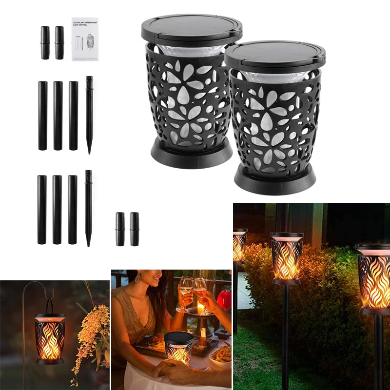 

96 LED Solar Lights Outdoor Solar Torches Lights IP65 Waterproof Hanging Lantern Auto On/Off Garden Driveway Pathway Landscape