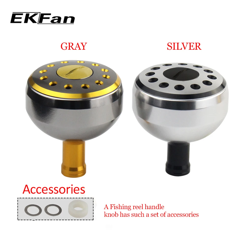 EKFan 1pc 32mm/35mm/38mm Alloy Aluminum Fishing Handle Knob For Bait Casting Spinning Reel Fishing Reel Handle Accessory