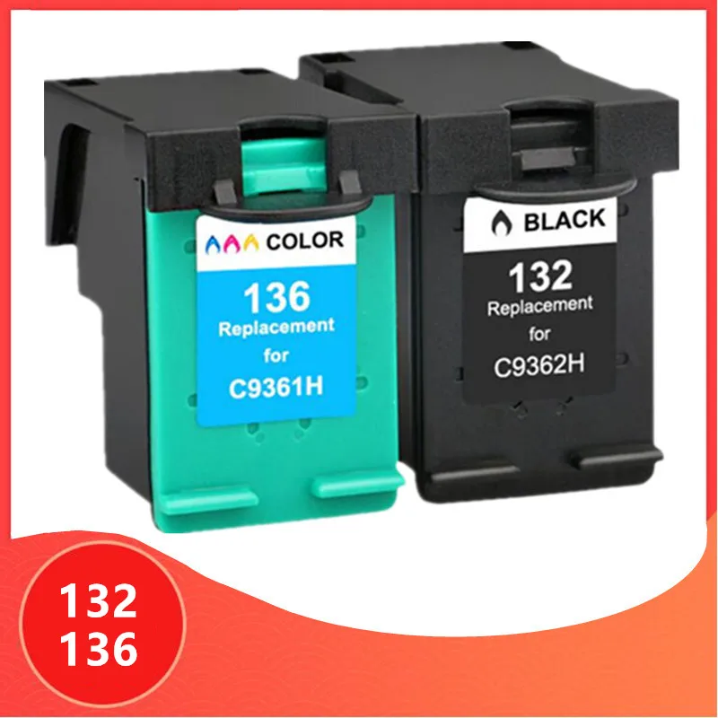 Compatible for hp 132 136 Ink Cartridge For HP132 for hp136 Photosmart 2573 C3183 1513 Officejet 6213 5443 D4163 pcs1513 Printer