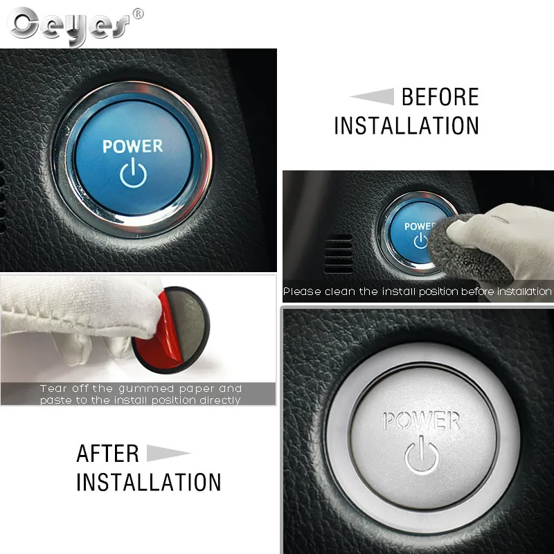 Ceyes Car Engine Start Stop Button Rings Styling Interior Accessories Stickers For Toyota Corolla Prius Camry Vellfire For Lexus