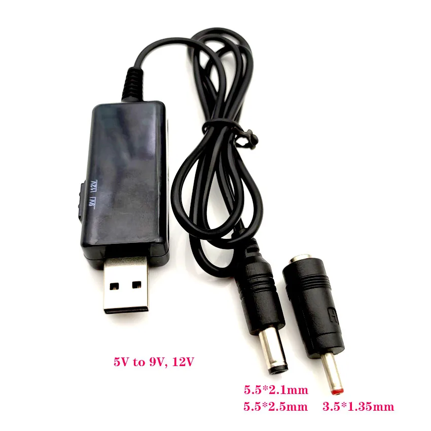 

USB Boost Converter DC 5V to 9V 12V USB Step-up Converter Cable 3.5x1.35mm Connecter For Power Supply/Charger/Power Converter