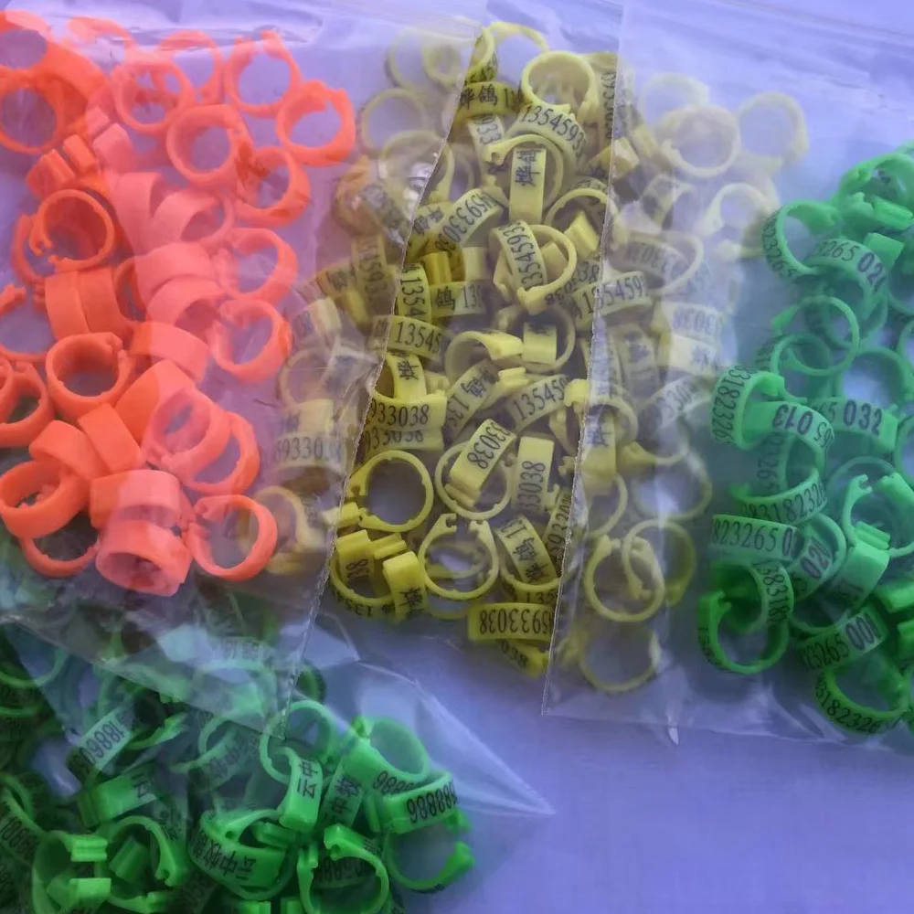 8mm Bird Dove Pigeon Plastic Leg Rings Custom Plastic Lettering Rings  Black/Red/Blue/Green/Yellow/White/Pink/Orange