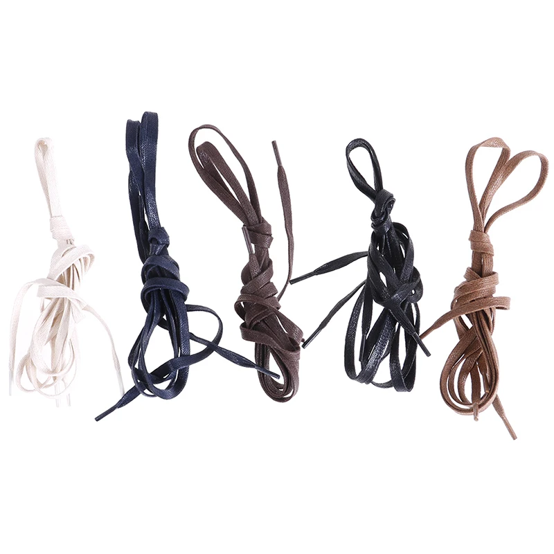 1Pair Leather Waterproof ShoeLaces Length 80/100/120/150CM Waxed Cotton Flat Shoe Laces Men Martin Boots Shoelace Shoestring