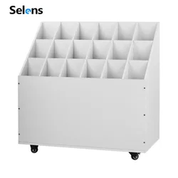 Selens Photo Studio Storage Box Removable Solid Wood Multi-grid Background Paper Light Stand Background Shelf Storage Cabinet