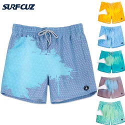 SURFCUZ Color-Changing Swim Trunks Summer Magical Beach Swimwear Temperature-Sensitive Quick Dry Color Change Mens Swim Shorts