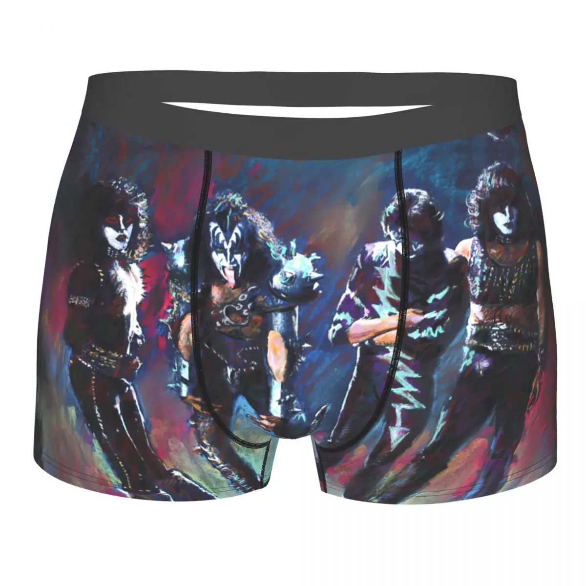 Kiss Band Underpants Breathbale Panties Male Underwear Print Shorts Boxer Briefs